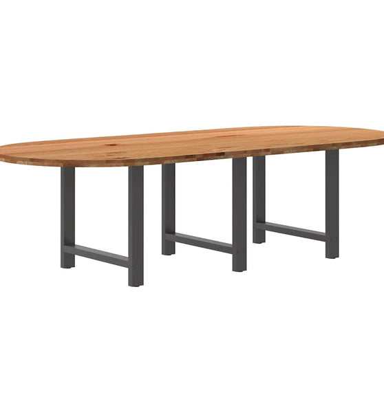 Esstisch Hellbraun 280x120x74 cm Massivholz Eiche Oval