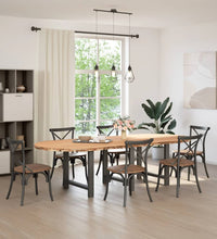 Esstisch Hellbraun 280x120x74 cm Massivholz Eiche Oval