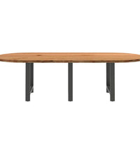 Esstisch Hellbraun 280x120x74 cm Massivholz Eiche Oval