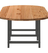 Esstisch Hellbraun 280x120x74 cm Massivholz Eiche Oval