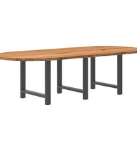 Esstisch Hellbraun 280x120x74 cm Massivholz Eiche Oval