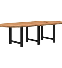 Esstisch Hellbraun 280x120x74 cm Massivholz Eiche Oval