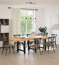 Esstisch Hellbraun 280x120x74 cm Massivholz Eiche Oval