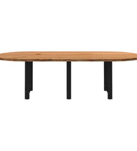 Esstisch Hellbraun 280x120x74 cm Massivholz Eiche Oval