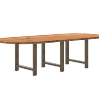 Esstisch Hellbraun 280x120x74 cm Massivholz Eiche Oval