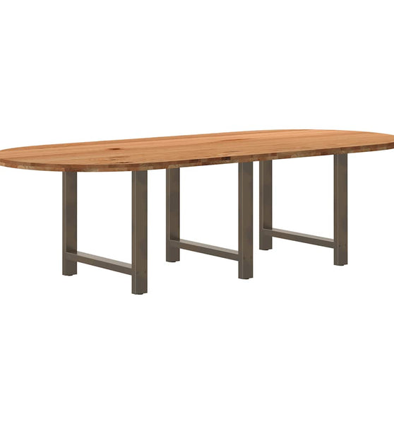 Esstisch Hellbraun 280x120x74 cm Massivholz Eiche Oval