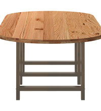 Esstisch Hellbraun 280x120x74 cm Massivholz Eiche Oval