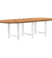 Esstisch Hellbraun 280x120x74 cm Massivholz Eiche Oval
