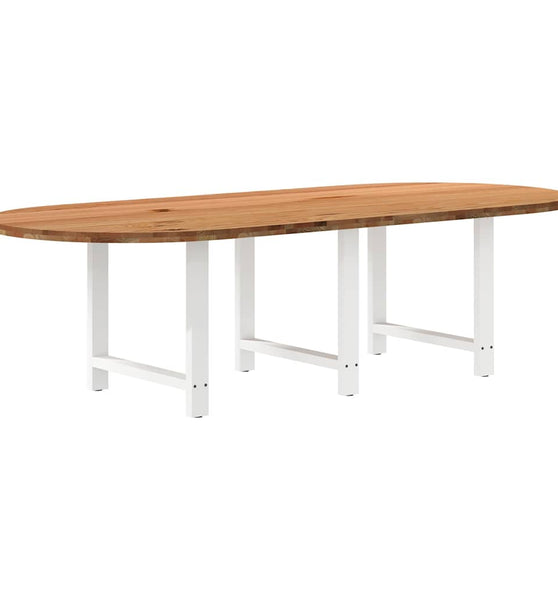 Esstisch Hellbraun 280x120x74 cm Massivholz Eiche Oval
