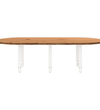 Esstisch Hellbraun 280x120x74 cm Massivholz Eiche Oval
