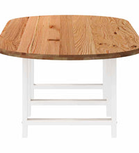 Esstisch Hellbraun 280x120x74 cm Massivholz Eiche Oval