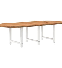 Esstisch Hellbraun 280x120x74 cm Massivholz Eiche Oval