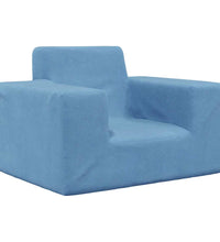 Kindersofa Blau Weich Plüsch