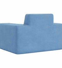 Kindersofa Blau Weich Plüsch