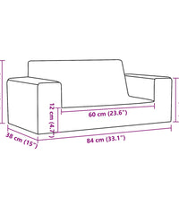 Kindersofa 2-Sitzer Creme Weich Plüsch