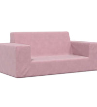 Kindersofa 2-Sitzer Rosa Weich Plüsch