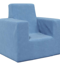 Kindersofa Blau Weich Plüsch