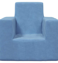 Kindersofa Blau Weich Plüsch