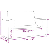 Kindersofa 2-Sitzer Creme Weich Plüsch