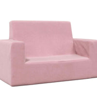 Kindersofa 2-Sitzer Rosa Weich Plüsch