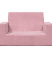 Kindersofa 2-Sitzer Rosa Weich Plüsch