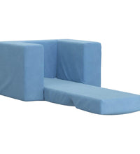 Schlafsofa für Kinder Blau Weicher Plüsch