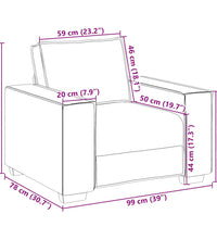 Sessel Hellgrau 59 cm Samt