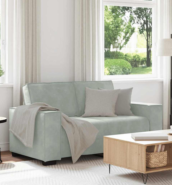 2-Sitzer-Sofa Hellgrau 120 cm Samt