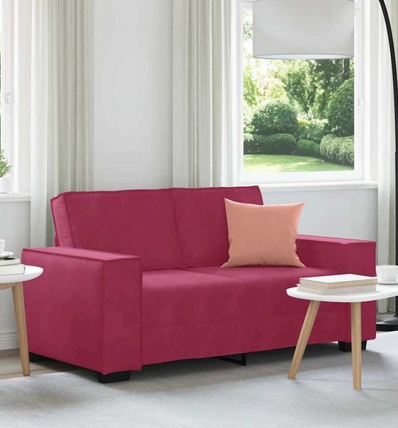 2-Sitzer-Sofa Weinrot 120 cm Samt