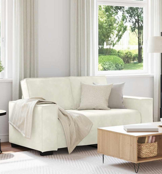 2-Sitzer-Sofa Creme 120 cm Samt