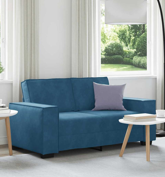 2-Sitzer-Sofa Blau 120 cm Samt