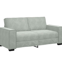 2-Sitzer-Sofa Hellgrau 140 cm Samt