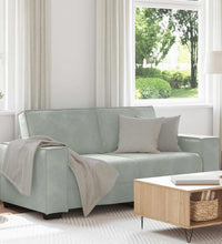 2-Sitzer-Sofa Hellgrau 140 cm Samt