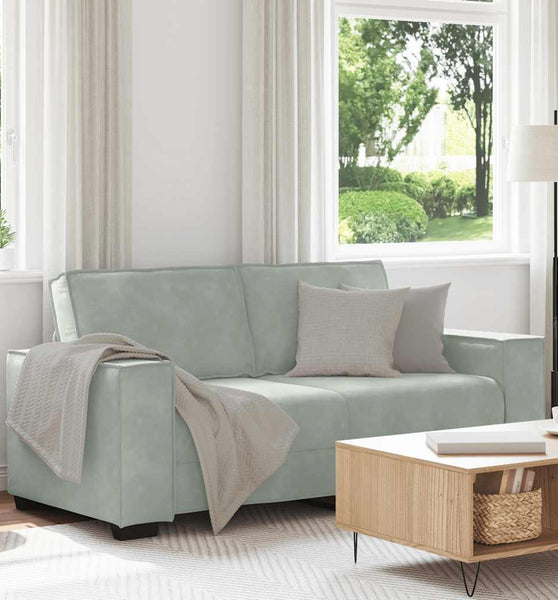 2-Sitzer-Sofa Hellgrau 140 cm Samt