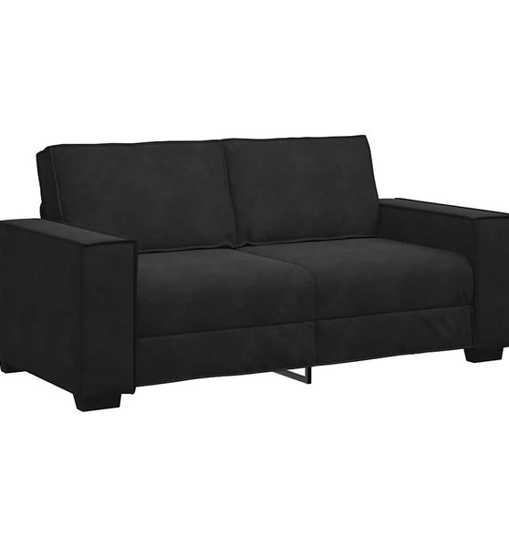 2-Sitzer-Sofa Schwarz 140 cm Samt
