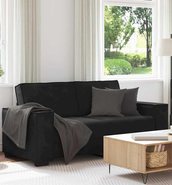 2-Sitzer-Sofa Schwarz 140 cm Samt