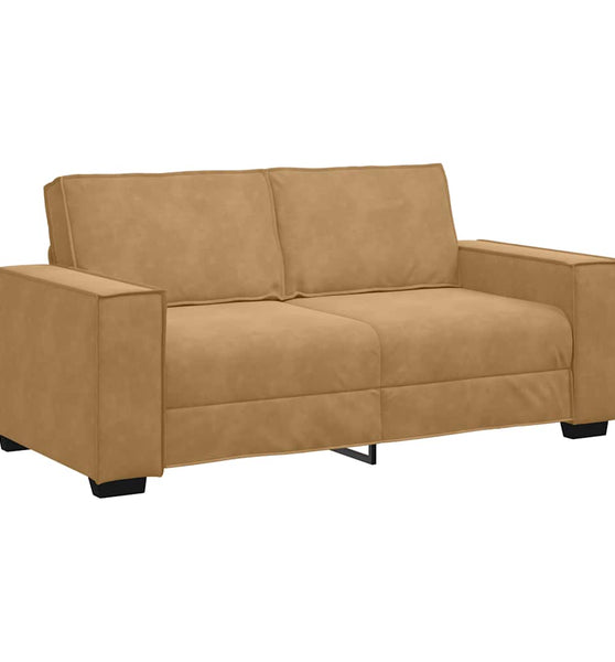 2-Sitzer-Sofa Braun 140 cm Samt