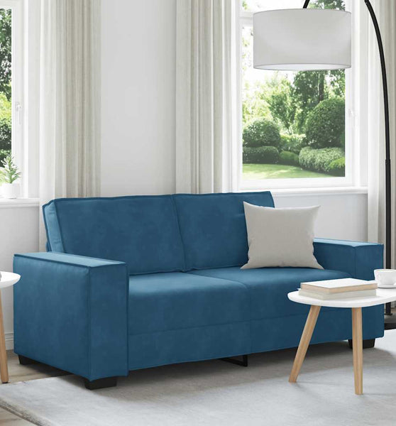 2-Sitzer-Sofa Blau 140 cm Samt