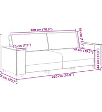 3-Sitzer-Sofa Blau 180 cm Samt