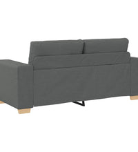 Zweisitzer-Sofa Dunkelgrau 140 cm Stoff