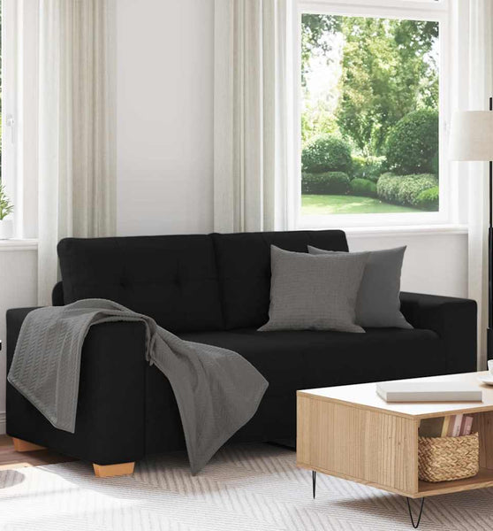 Zweisitzer-Sofa Schwarz 140 cm Stoff