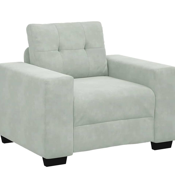 Sessel Hellgrau 59 cm Samt