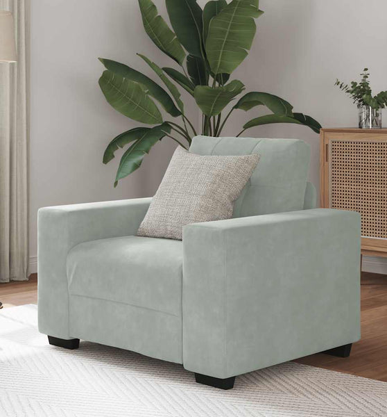 Sessel Hellgrau 59 cm Samt
