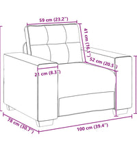 Sessel Dunkelgrau 59 cm Samt