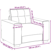 Sessel Dunkelgrün 59 cm Samt