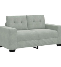 Zweisitzer-Sofa Hellgrau 120 cm Samt