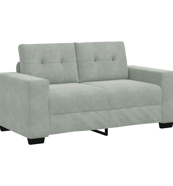 Zweisitzer-Sofa Hellgrau 120 cm Samt