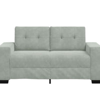 Zweisitzer-Sofa Hellgrau 120 cm Samt