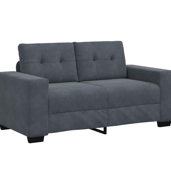 Zweisitzer-Sofa Dunkelgrau 120 cm Samt