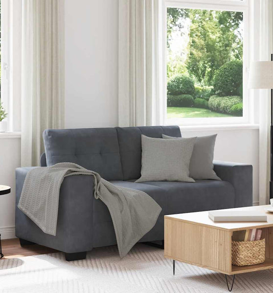 Zweisitzer-Sofa Dunkelgrau 120 cm Samt